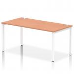 Impulse Single Row Bench Desk W1600 x D800 x H730mm Beech Finish White Frame - IB00274 18374DY