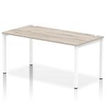 Impulse Single Row Bench Desk W1600 x D800 x H730mm Grey Oak Finish White Frame - IB00275 18381DY