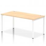 Impulse Single Row Bench Desk W1600 x D800 x H730mm Maple Finish White Frame - IB00276 18388DY