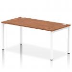 Impulse Single Row Bench Desk W1600 x D800 x H730mm Walnut Finish White Frame - IB00278 18402DY