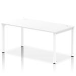 Impulse Single Row Bench Desk W1600 x D800 x H730mm White Finish White Frame - IB00279 18409DY