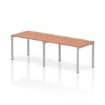 Impulse Single Row 2 Person Bench Desk W1200 x D800 x H730mm Beech Finish Silver Frame - IB00280 18416DY