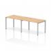 Impulse Single Row 2 Person Bench Desk W1200 x D800 x H730mm Maple Finish Silver Frame - IB00282 18430DY