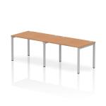 Impulse Single Row 2 Person Bench Desk W1200 x D800 x H730mm Oak Finish Silver Frame - IB00283 18437DY