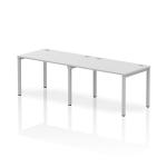 Impulse Single Row 2 Person Bench Desk W1200 x D800 x H730mm White Finish Silver Frame - IB00285 18451DY