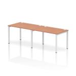 Impulse Single Row 2 Person Bench Desk W1200 x D800 x H730mm Beech Finish White Frame - IB00286 18458DY