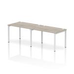 Impulse Single Row 2 Person Bench Desk W1200 x D800 x H730mm Grey Oak Finish White Frame - IB00287 18465DY