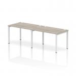 Impulse Single Row 2 Person Bench Desk W1200 x D800 x H730mm Grey Oak Finish White Frame - IB00287 18465DY