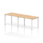 Impulse Single Row 2 Person Bench Desk W1200 x D800 x H730mm Maple Finish White Frame - IB00288 18472DY