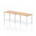 Impulse Single Row 2 Person Bench Desk W1200 x D800 x H730mm Maple Finish White Frame - IB00288 18472DY