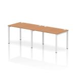 Impulse Single Row 2 Person Bench Desk W1200 x D800 x H730mm Oak Finish White Frame - IB00289 18479DY
