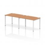 Impulse Single Row 2 Person Bench Desk W1200 x D800 x H730mm Oak Finish White Frame - IB00289 18479DY