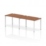 Impulse Single Row 2 Person Bench Desk W1200 x D800 x H730mm Walnut Finish White Frame - IB00290 18486DY