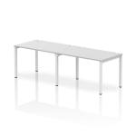 Impulse Single Row 2 Person Bench Desk W1200 x D800 x H730mm White Finish White Frame - IB00291 18493DY