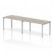 Impulse Single Row 2 Person Bench Desk W1400 x D800 x H730mm Grey Oak Finish Silver Frame - IB00293 18507DY