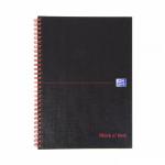 Black n Red B5 Wirebound Hard Cover Notebook 140 Pages Ruled Matt Black/Red (Pack 5) 18509HB