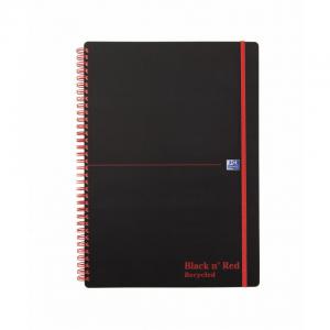 Black n Red A4 Wirebound Polypropylene Cover Notebook Recycled Ruled