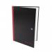 Black n Red A4 Casebound Hard Cover Notebook Narrow Ruled 192 Pages BlackRed (Pack 5) - 100080474 18530HB