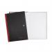 Black n Red A4 Casebound Hard Cover Notebook Narrow Ruled 192 Pages BlackRed (Pack 5) - 100080474 18530HB