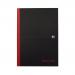 Black n Red A4 Casebound Hard Cover Notebook Narrow Ruled 192 Pages Black/Red (Pack 5) - 100080474 18530HB