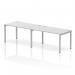 Impulse Single Row 2 Person Bench Desk W1400 x D800 x H730mm White Finish Silver Frame - IB00297 18535DY