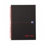 Black n Red A5 Wirebound Hard Cover Notebook Ruled 140 Pages Matt BlackRed (Pack 5) - 100080154 18544HB