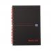 Black n Red A5 Wirebound Hard Cover Notebook Ruled 140 Pages Matt Black/Red (Pack 5) - 100080154 18544HB
