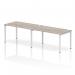 Impulse Single Row 2 Person Bench Desk W1400 x D800 x H730mm Grey Oak Finish White Frame - IB00299 18549DY