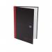 Black n Red A5 Casebound Hard Cover Notebook Recycled Ruled 192 Pages Matt Black (Pack 5) - 100080430 18551HB