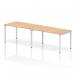 Impulse Single Row 2 Person Bench Desk W1400 x D800 x H730mm Maple Finish White Frame - IB00300 18556DY