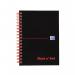 Black n Red A6 Wirebound Hard Cover Notebook Ruled 140 Pages BlackRed (Pack 5) - 100080448 18558HB