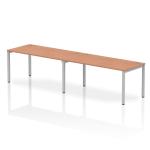 Impulse Single Row 2 Person Bench Desk W1600 x D800 x H730mm Beech Finish Silver Frame - IB00304 18584DY