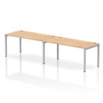 Impulse Single Row 2 Person Bench Desk W1600 x D800 x H730mm Maple Finish Silver Frame - IB00306 18598DY
