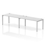 Impulse Single Row 2 Person Bench Desk W1600 x D800 x H730mm White Finish Silver Frame - IB00309 18619DY