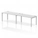 Impulse Single Row 2 Person Bench Desk W1600 x D800 x H730mm White Finish Silver Frame - IB00309 18619DY