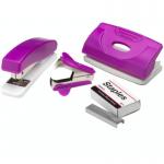 ValueX Stapler Staple Remover and Hole Punch Set Purple - SPSET17 18631HA