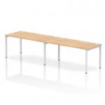 Impulse Single Row 2 Person Bench Desk W1600 x D800 x H730mm Maple Finish White Frame - IB00312 18640DY