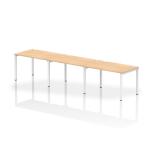 Impulse Single Row 3 Person Bench Desk W1200 x D800 x H730mm Maple Finish White Frame - IB00324 18724DY