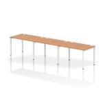 Impulse Single Row 3 Person Bench Desk W1200 x D800 x H730mm Oak Finish White Frame - IB00325 18731DY
