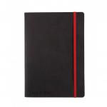 Black n Red A5 Casebound Soft Cover Journal Ruled BlackRed 144 Pages - 400051204 18789HB