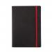 Black n Red A5 Casebound Soft Cover Journal Ruled BlackRed 144 Pages - 400051204 18789HB