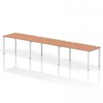 Impulse Single Row 3 Person Bench Desk W1400 x D800 x H730mm Beech Finish White Frame - IB00334 18794DY