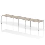 Impulse Single Row 3 Person Bench Desk W1400 x D800 x H730mm Grey Oak Finish White Frame - IB00335 18801DY