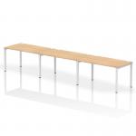 Impulse Single Row 3 Person Bench Desk W1400 x D800 x H730mm Maple Finish White Frame - IB00336 18808DY