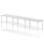 Impulse Single Row 3 Person Bench Desk W1400 x D800 x H730mm White Finish White Frame - IB00339 18829DY