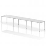 Impulse Single Row 3 Person Bench Desk W1400 x D800 x H730mm White Finish White Frame - IB00339 18829DY