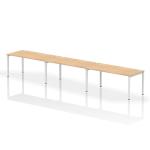Impulse Single Row 3 Person Bench Desk W1600 x D800 x H730mm Maple Finish White Frame - IB00348 18892DY