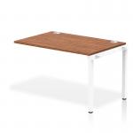 Impulse Single Row Bench Desk Extension Kit W1200 x D800 x H730mm Walnut Finish White Frame - IB00362 18990DY