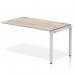 Impulse Single Row Bench Desk Extension Kit W1400 x D800 x H730mm Grey Oak Finish Silver Frame - IB00365 19011DY