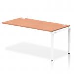 Impulse Single Row Bench Desk Extension Kit W1600 x D800 x H730mm Beech Finish White Frame - IB00382 19130DY